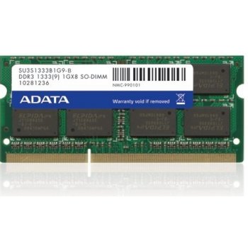 ADATA 8GB 1333MHz DDR3 CL9 SODIMM AD3S1333W8G9-R