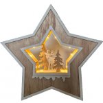 LAMER Dřevěná hvězda s jelenem a LED osvětlením – Hledejceny.cz