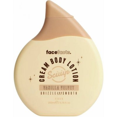 Face Facts krémové hydratační tělové mléko s bambuckým máslem, Scuup - Vanilla Velvet Cream Body Lotion, 200ml – Zbozi.Blesk.cz