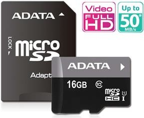 ADATA microSDHC 16GB Class 10 AUSDH16GUICL10-RA1 od 90 Kč - Heureka.cz