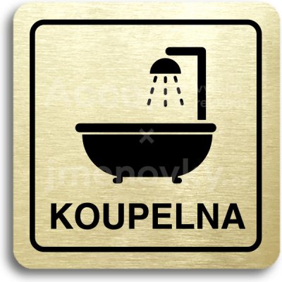 ACCEPT Piktogram koupelna - zlatá tabulka - černý tisk – Zboží Dáma