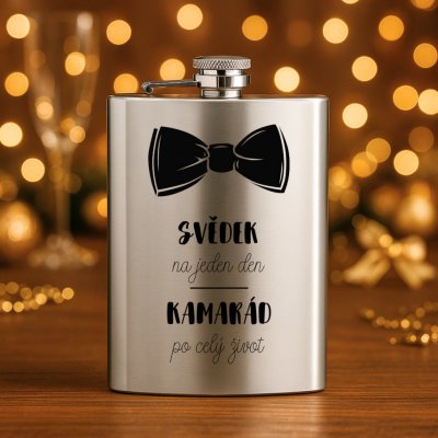 Placatka Motýlek gravírovaná dárková placatka pro kamaráda Stříbrná - kamarád – Zboží Mobilmania