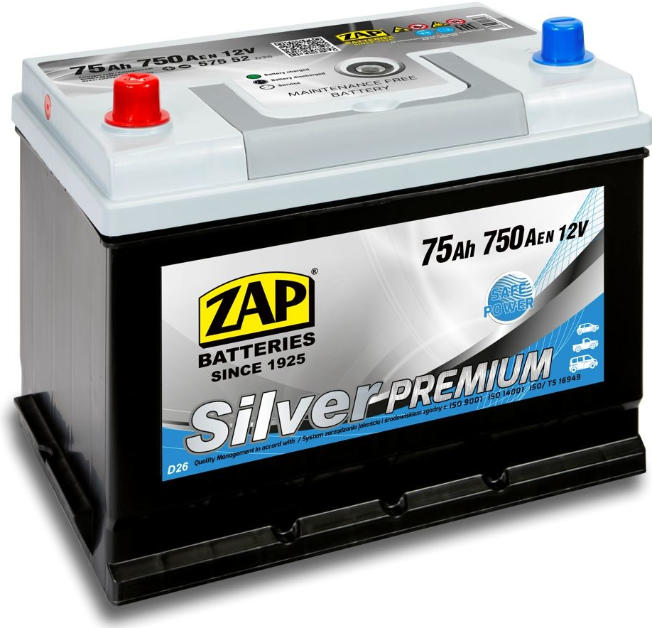 ZAP Silver Premium 12V 75Ah 750A 57552