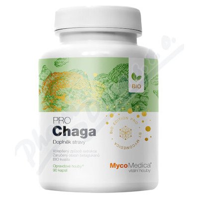 MycoMedica Chaga PRO BIO 34% betaglukanů 90 kapslí – Hledejceny.cz