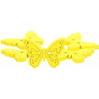 Dřevěný knoflík motýl žlutý – Sleviste.cz