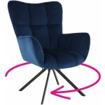 Kondela Komodo modré velvet látka / černá – Zboží Dáma