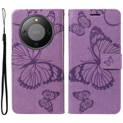 Big Butterfly knížkové pouzdro na Honor Magic 8 Lite 5G - světlefialové – Sleviste.cz