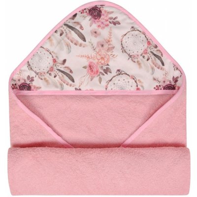 Babymatex Osuška s kapucí MAXI PRINT 100 x 100 cm Růžová – Zboží Dáma