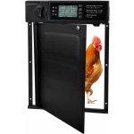 Automatická dvířka do kurníku solární otevírání dvířek vlevo a vpravo alarm |černý, Barvy a parametry Barva černá materiál hliníková slitina – Sleviste.cz