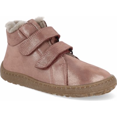 Froddo zimní barefoot boty Furry pink/gold – Zboží Dáma