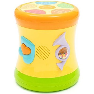 Baby Mix oboustranný dynamický bubínek žlutý – Zboží Mobilmania