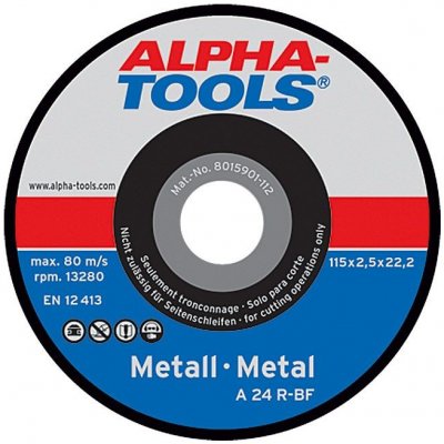 Alpha Tools Řezný kotouč A 24R-BF, ø 115 × 2,5 × 22,23 mm, 13280 ot./min 6900290112 – Zboží Dáma