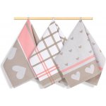 BELLATEX 155 srdce 50x70cm 3ks růžová, béžová – Zboží Dáma