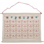 GREEN GATE Textilní adventní kalendář Xmas letter white, béžová barva, dřevo, textil – Hledejceny.cz