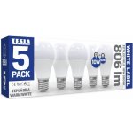 Tesla LED žárovka BULB, E27, 9W, 230V, 806lm, 25 000h, 3000K teplá bílá, 220° 5KS – Hledejceny.cz