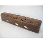 Mani Bhadra Stojánek na vonné tyčinky a kužely Dřevěná truhlička Slon 25 x 6 cm – Hledejceny.cz