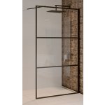 Riho Grid sprchová zástěna 100 cm černá matný/vzorované sklo G004026121 – Zboží Dáma