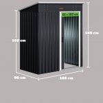 Zahradní domek plechový 165 x 90 (v.185) cm, antracit 995167 – Hledejceny.cz