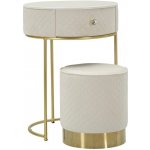 Mauro Ferretti toaletní stolek Vellit s taburetem krémový – Zboží Mobilmania