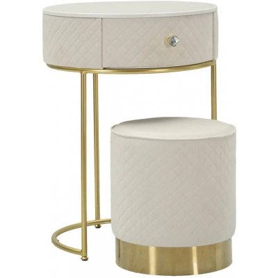 Mauro Ferretti toaletní stolek Vellit s taburetem krémový – Zboží Mobilmania