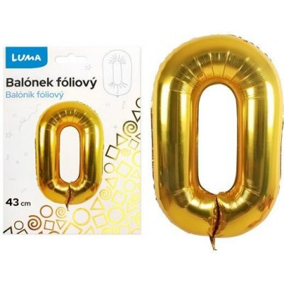 LUMA Balónek foliový č.0 ZLATÝ 43 cm