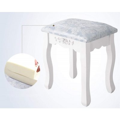Ekspan Toaletní stolek s taburetem 01 + zdarma sada štětců a houbička na make up Barva: Taburet WHITE – Hledejceny.cz