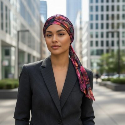 Ebbie bavlněný turban-lux TEMNĚ FIALOVÝ ROSA SELVAGGIA – Hledejceny.cz