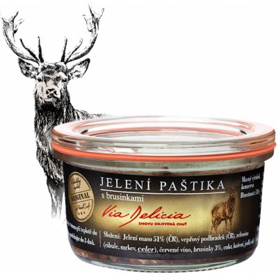 Via Delicia Jelení paštika brusinky 130 g – Zboží Dáma