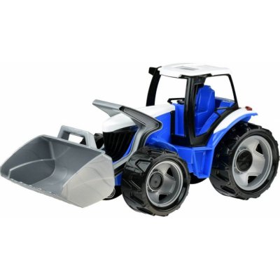 Lena Traktor se lžící modro šedý hnědý kartón – Zboží Mobilmania