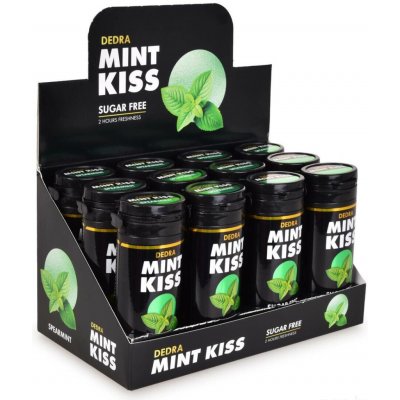 Mint Kiss jemně mátové osvěžující pastilky bez cukru, spearmint 12 x 28 g – Zboží Dáma