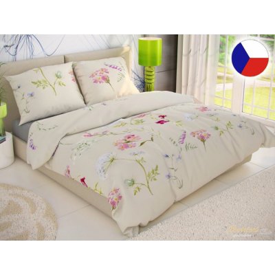 Kvalitex bavlna povlečení Delux Botanica smetanová 200x220 70x90 – Zboží Mobilmania