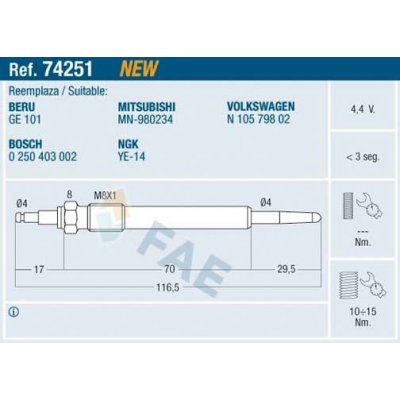 Žhavící svíčka FAE 74251 – Hledejceny.cz