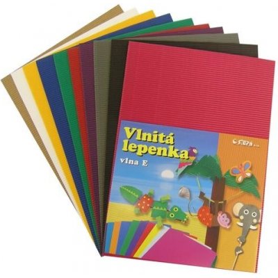Karton vlnitá lepenka rovná vlna 34,5 cm x 24,5 cm mix barev 10 ks – Zboží Dáma