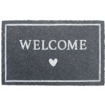 Clayre & Eef se srdíčkem Welcome Šedá 75 x 45 cm – Zbozi.Blesk.cz