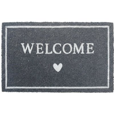 Clayre & Eef se srdíčkem Welcome Šedá 75 x 45 cm – Zbozi.Blesk.cz
