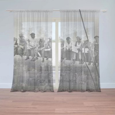 Záclony Zedníci na traverze: 2 ks - 150x250 cm - Sablio – Hledejceny.cz
