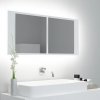 Koupelnový nábytek zahrada-XL LED koupelnová skříňka se zrcadlem bílá 100 x 12 x 45 cm akryl