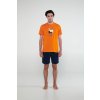 Pánské pyžamo Vamp 20623 pánské pyžamo krátké oranžové
