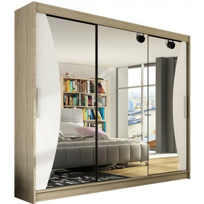 Ankon ASTON IV 250 cm bílá/dub sonoma – Zboží Dáma