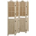 vidaXL 4dílný paraván hnědý 140 x 165 cm textil – Zboží Dáma