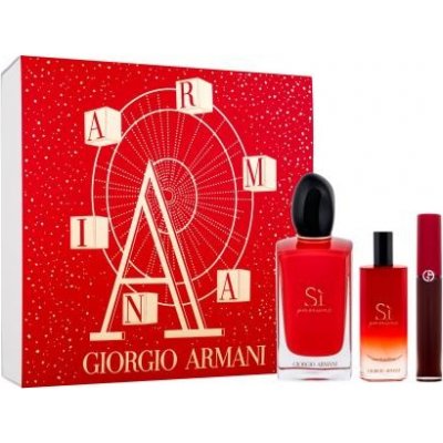 Giorgio Armani Sì Passione EDP 100 ml + EDP 15 ml + rtěnka Liquid Lipcolor 6,5 ml 209 Lip Maestro dárková sada – Zboží Mobilmania