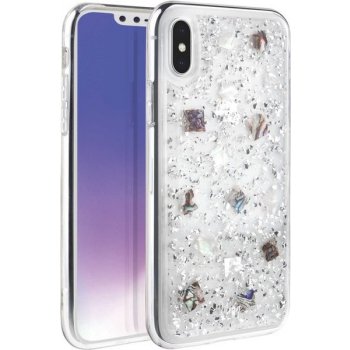 Pouzdro Uniq Hybrid iPhone XS/X Lumence Clear - Periwinkle stříbrné