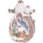 MagicHome Dekorace Vánoce Ptáci s domečky LED keramika 3xAAA 33,3x16,5x47 cm – Hledejceny.cz