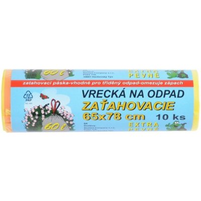 Sáčky na odpad 60 litrů, 65x78 cm, 10 ks v balení, extra pevné – Hledejceny.cz