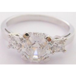 Klenoty Budín Mohutný zlatý zásnubní prsten z bílého zlata 585/2,60gr vel.54 HK1037