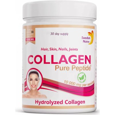 Swedish Nutra Collagen 10 000 Pure Peptide Hydrolyzovaný hovězí kolagen prášek 300 g – Hledejceny.cz