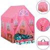 Dětský stan zahrada-XL dětský stan na hraní s 250 míčky růžová 69 x 94 x 104 cm