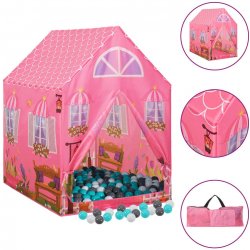 zahrada-XL dětský stan na hraní s 250 míčky růžová 69 x 94 x 104 cm