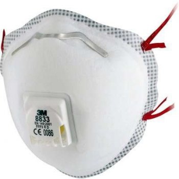 3M 8833 FFP3 Filtrační polomaska s ventilkem