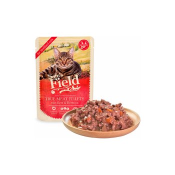 Sam's Field True Meat Fillets with Beef & Beetroot pro kastrované kočky 85 g